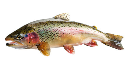 Wall Mural - Rainbow trout fish isolated on white background
