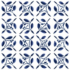 Tile pattern of tea leaf backgrounds art repetition