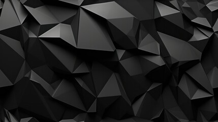 Wall Mural - 3d abstract low polygon black background