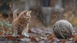 Melt your heart with an adorable 4K wallpaper of playful kittens chasing each other around a ball of yarn. Their infectious joy and playful antics will bring a smile to your face.