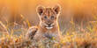 Portrait of majestic Lion. African safari. Savannah. Powerful. Wildlife, habitat, nature reserve.