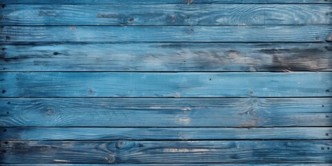 Canvas Print - Rustic Old Weathered Blue Wood Plank Background Texture extreme closeup. High quality photo