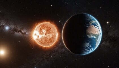 Wall Mural - Cosmic Composition: Planets with Nebulae and Galaxies