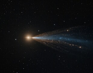 Wall Mural - Starry Night with a Comet Soaring Through the Cosmos
