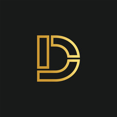 Wall Mural - Letter D logo design vector with creative illustration and golden gradient concept