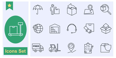 Wall Mural - Delivery logistic icon set symbol collection, logo isolated vector illustration