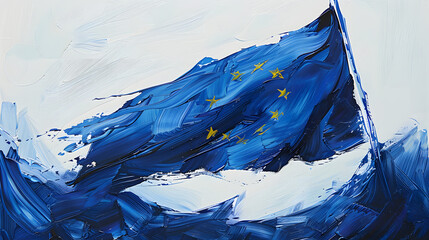 Wall Mural - The flag of The European Union flapping 