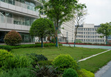 Fototapeta  - Science Park Lawn, Flower Terrace and Office Building, Chongqing Western Science City, China