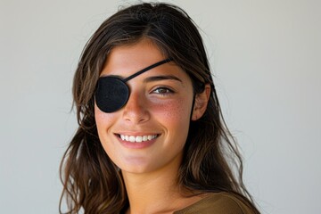 Poster - Woman wearing black eye patch