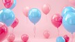 Cute vs text with 3D floating balloons  AI generated illustration