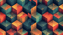 A Digital Artwork With Colorful Squares In A Geometric Pattern