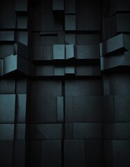 Wall Mural - black technology concept modern geometric shapes abstract wallpaper background from Generative AI