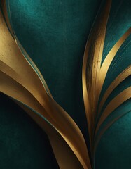 teal and gold luxury concept linings abstract wallpaper background from generative ai