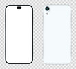 Mock-up screen smartphone and backside smartphone. Vector illustration