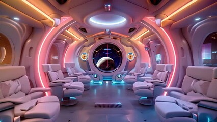 Wall Mural - cosmic space with colorful light streams and planets. the concept of a fantasy space scene.