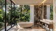 bathroom in colonial tropical architecture style