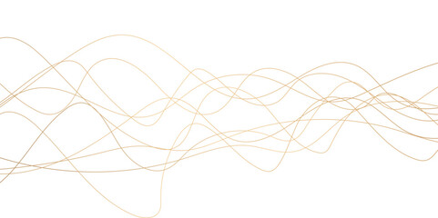 Abstract wavy lines flowing curve golden gradient color on transparent background. Abstract white background colorful lines. modern wavy stripes on white background isolated.	