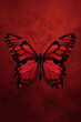 Abstract red butterfly on a red background