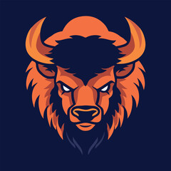 Wall Mural - Angry bull head mascot vector illustration with isolated background
