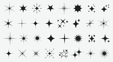 set sparkle icon. vector four-pointed star for logo, social media stories.eps 10