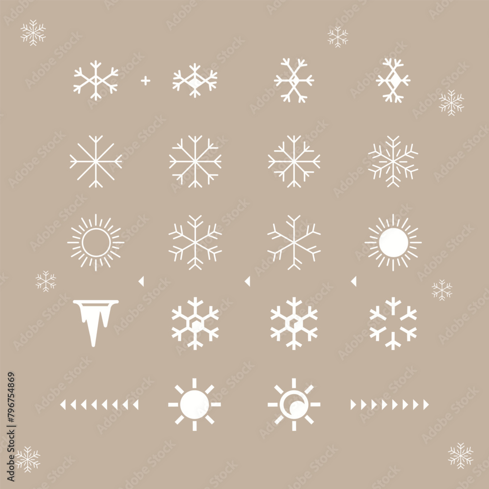 Snowflake and fire icons. Hot and cold icon symbol. Ice and fire icons ...