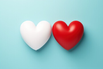 Two little hearts, a symbol of couple for Valentine's Day greeting card and love celebrations