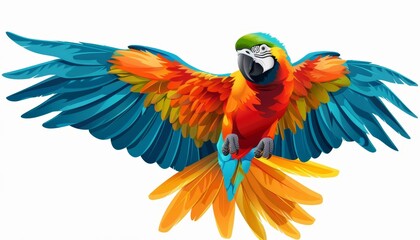 Animated clipart of a parrot flapping its wings adding vibrant color to an educational presentation about exotic pets