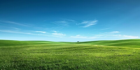 Wall Mural - b'Green rolling hills under blue sky'