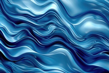 Wall Mural - Blue Graphic Banner. Abstract Design with Wave Swirls representing Water Motion