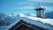 a mountain hut in the snow
