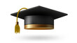 Graduate College Or University Cap On White