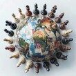 Glass globe on chess board