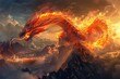 Dragon roaring fire outdoors nature creativity.
