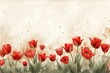 Red tulip forest watercolor background backgrounds painting blossom.