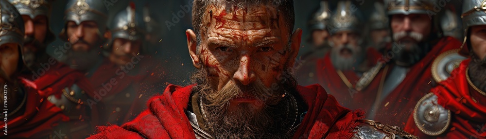 A Carthaginian general, revived as a strategic AI cyborg, planning ...