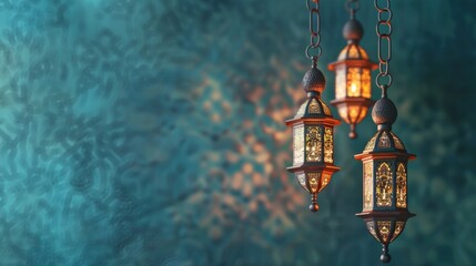 Wall Mural - Islamic lantern background for muslim celebration day greetings