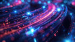 A colorful, abstract image of a wire with a blue and red hue