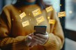 bulk email marketing sending targeted newsletters via smartphone digital direct selling concept