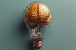© Larisa AI - This thought-provoking image shows a light bulb with a brain inside it, metaphorically representing bright ideas and innovation