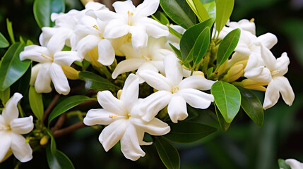 Wall Mural - white spring flowers background.