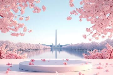 Wall Mural - Cherry Blossom Splendor at the National Mall