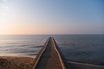 Poster - molo mare jesolo tramonto Italia