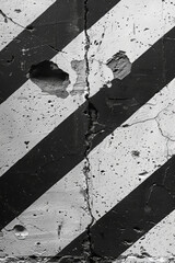 Poster - Diagonal black and white stripes intersecting at a sharp angle, creating a dynamic tension,