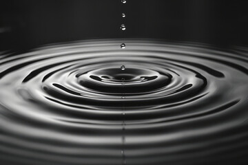 Leinwandbilder - Design an abstract piece featuring concentric circles that appear to ripple outward like waves on water, using contrasting tones,