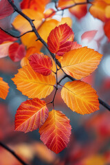 Poster - An explosion of autumn colors--deep reds, oranges, and yellows--perfect for seasonal marketing,