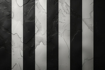 Poster - A seamless pattern of black and white vertical stripes, offering a sleek and straightforward visual rhythm,