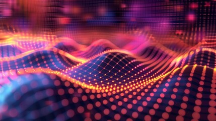 Grid Texture: A 3D vector illustration of a grid effect on a digital interface