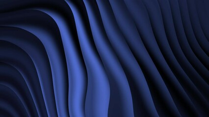 Abstract blue architecture background. 3d Rendering waves pattern with blinds effect. Loop flowing texture.