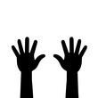 © Jidev - 2 human hands in up position  silhouette icon.