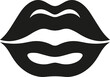 Black lips icon.  Flat design. Vector. 